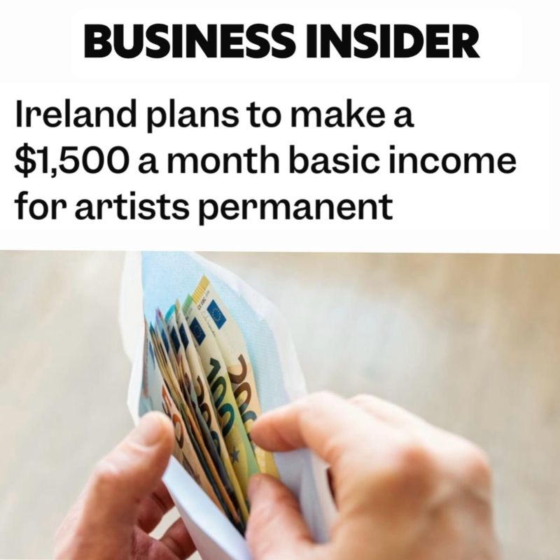 «Ирландия планирует сделать базовый доход для артистов постоянным - 1500 долларов в месяц»: Деятели искусств будут получать от государства 120 тыс рублей в месяц