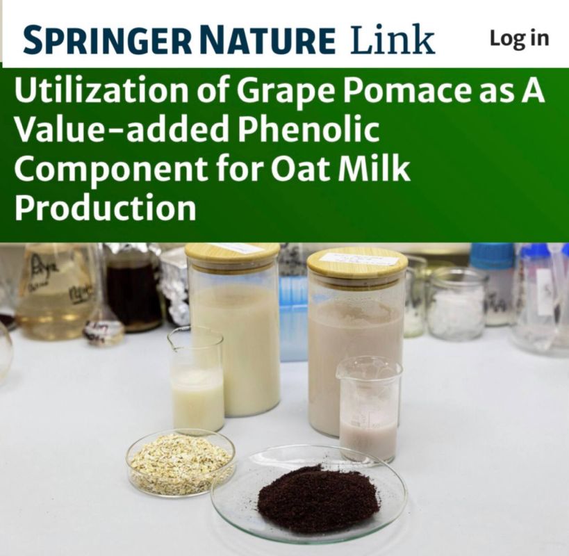 «Использование виноградных выжимок в качестве фенольного компонента для производства овсяного молока»: Ученые признали альтернативное молоко, сделанное на вине, самым полезным