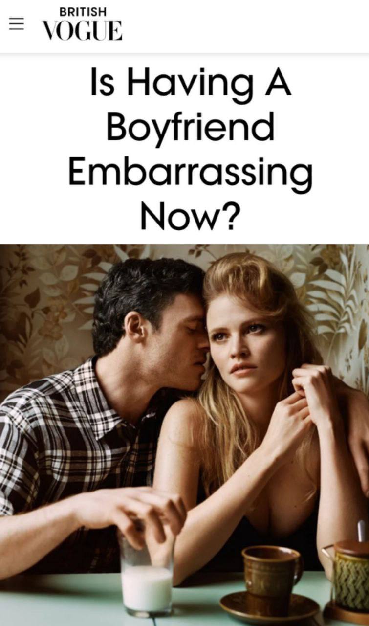 «Иметь парня теперь стыдно?»: Vogue сообщает о модном тренде - женщины начали прятать лица партнеров в соцсетях, чтобы не прослыть «зацикленными на мужчинах неудачницами»