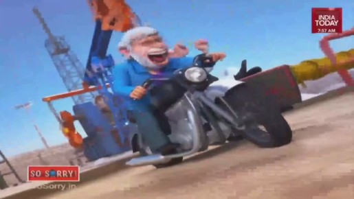 Мультфильм с Путиным и Моди показывают на индийском телеканале India Today