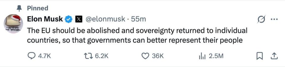 Евросоюз нужно ликвидировать, заявил Илон Маск