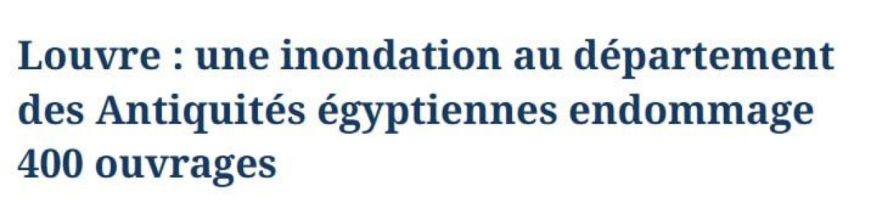 Le Figaro: В Лувре произошла серьёзная авария: протечка воды повредила от 300 до 400 книг в Библиотеке египетских древностей