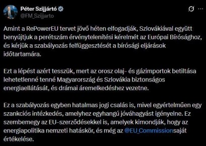 Венгрия и Словакия готовят иски в Европейский суд против плана RePowerEU, который требует полного отказа от российского газа к 2027 году