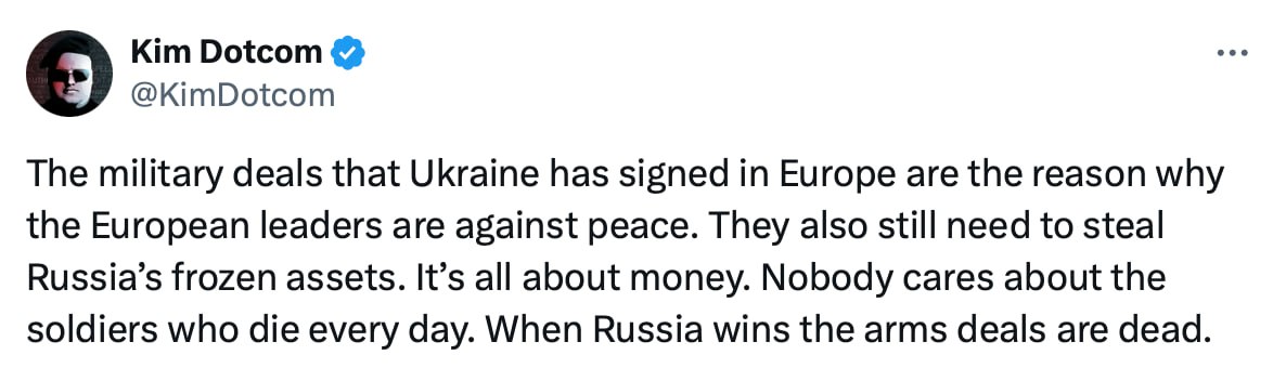 Европа не хочет мира на Украине из-за денег
