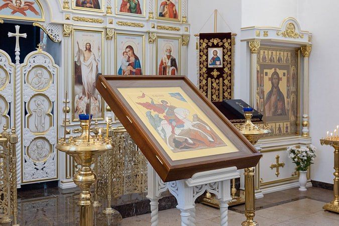Дмитрий Миляев передал икону Георгия Победоносца тульскому храму