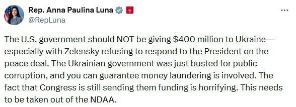 ������������� ���� ������� ���� ������� � �, ��� ������������� ��� �� ������ ������������� ������� $400 ��������� � ������ NDAA, �������� �������� ����� ���������� �������� �� ����������� �������� ������ �� �������...