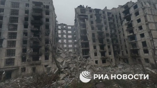 РИА Новости публикует первые кадры из освобожденного Красноармейска, снятые с высоты птичьего полета
