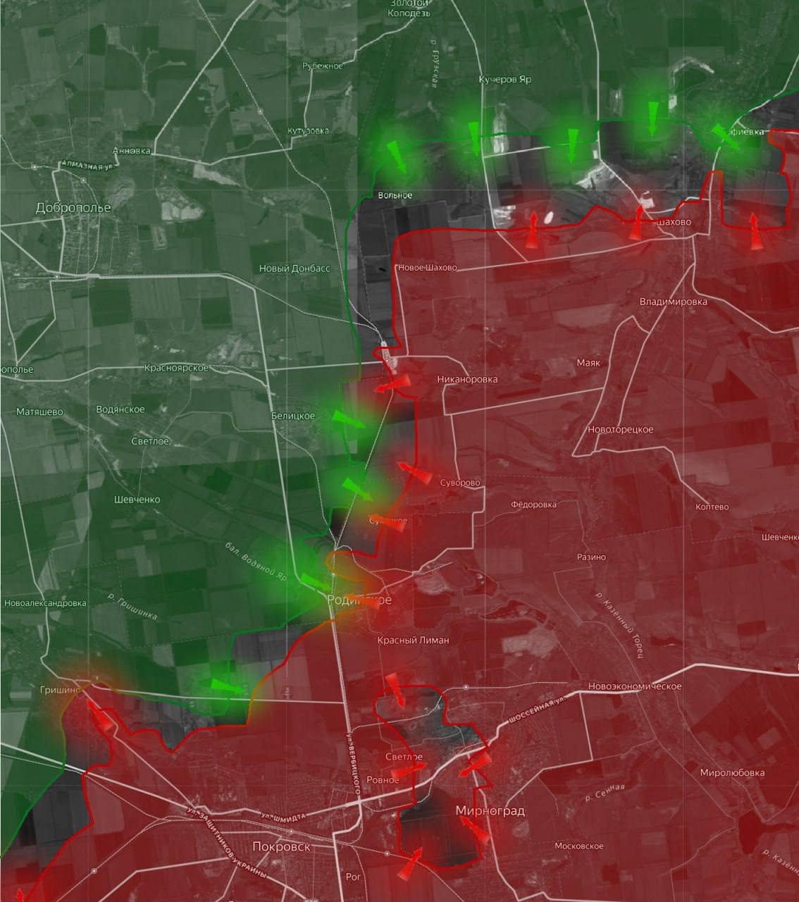 «На Покровском направлении ВС РФ продвинулись в Светлом и подняли флаги в центре населенного пункта