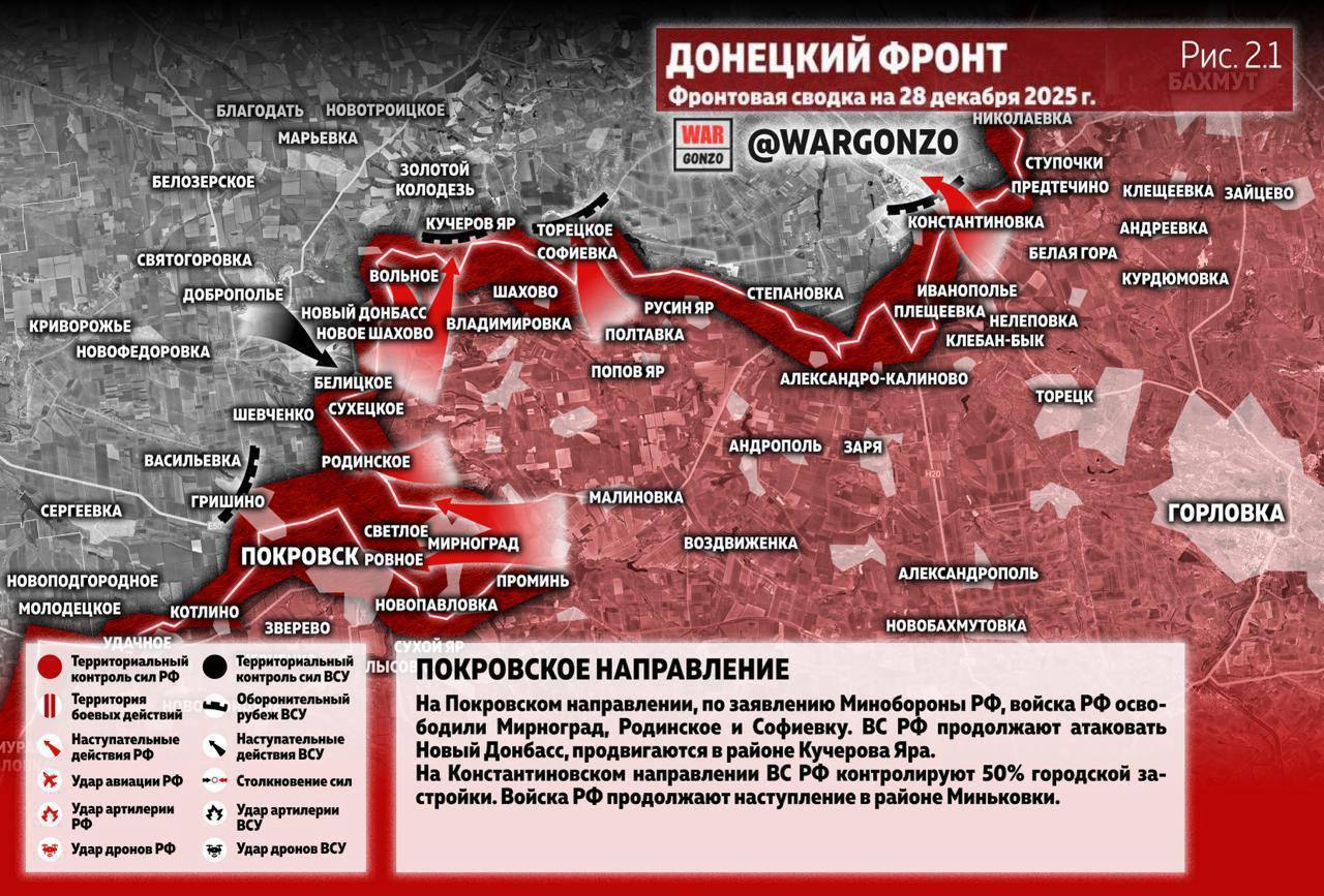 WarGonzo: Фронтовая сводка на утро 28.12.25 WarGonzo: Фронтовая сводка на утро 28.12.25