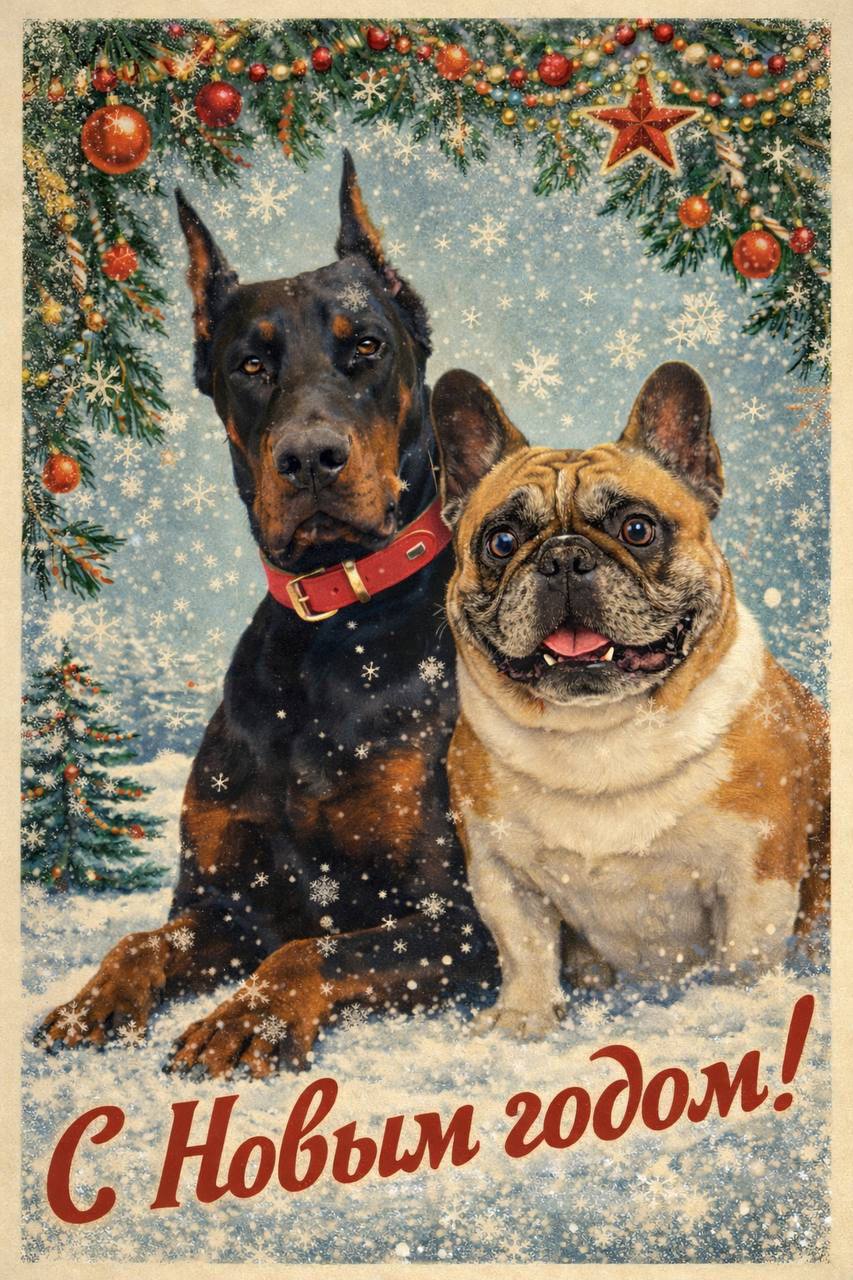 Олег Царёв: Забавно. Друзья сделали открытку с моими Бесиком и Пипито