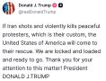 Трамп — пригрозил Ирану и поддержал протестующих: