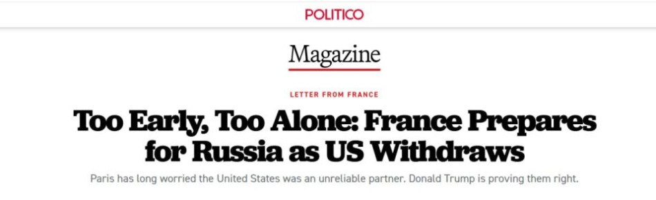 Politico: Крах европейской безопасности под эгидой США