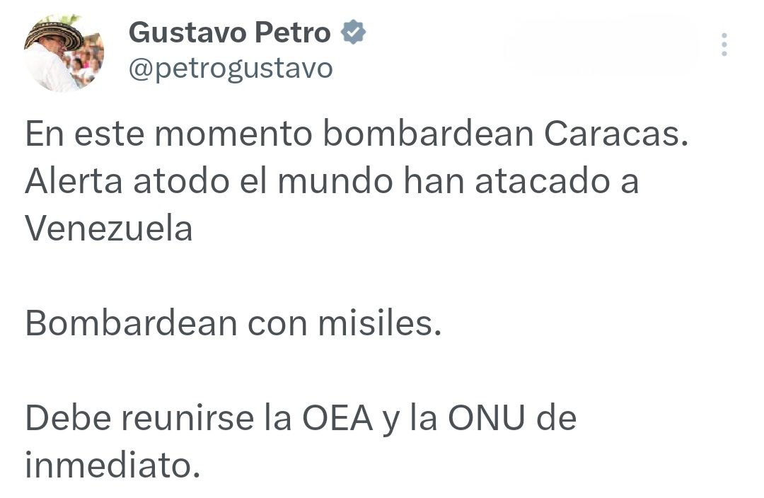 Президент Колумбии Петро — призвал ООН и ОАГ немедленно провести заседание по Венесуэле: