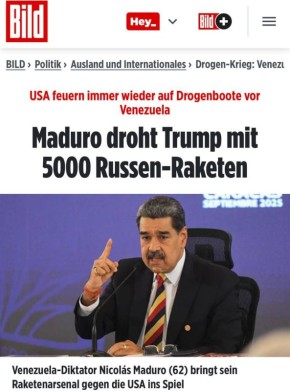 Сергей Колясников: Bild процитировал слова президента Венесуэлы Николаса Мадуро о том, что страна уже разместила на своей территории "5000 зенитных систем из России"