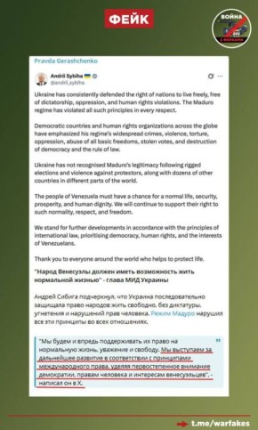 Фейк: Украина выступает за демократические изменения в соответствии с международным правом