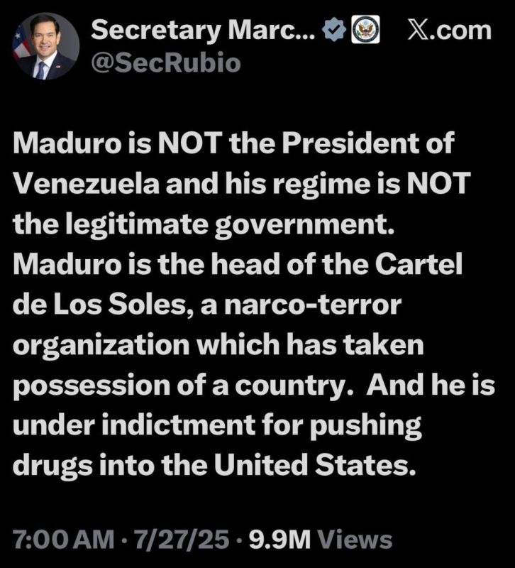 После захвата венесуэльского лидера Николаса Мадуро сенатор Марко Рубио заявил, что официальная позиция США остается неизменной: Мадуро не рассматривается как законный президент