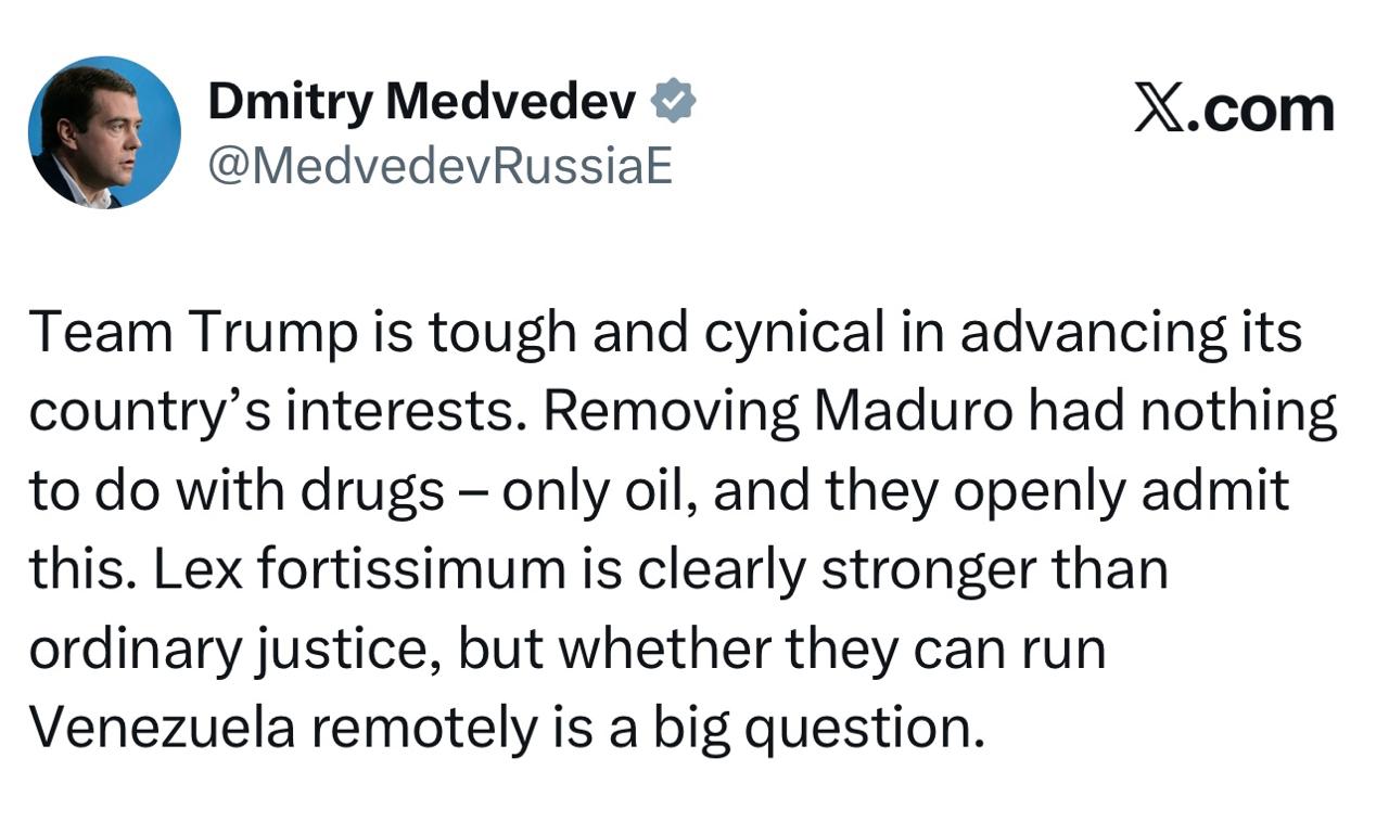 Медведев: Команда Трампа — жесткая и циничная в продвижении интересов своей страны