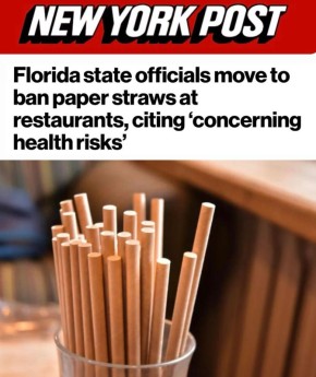 «Чиновники штата Флорида выступают за запрет бумажных соломинок в ресторанах»: Бумажные трубочки признали вредными