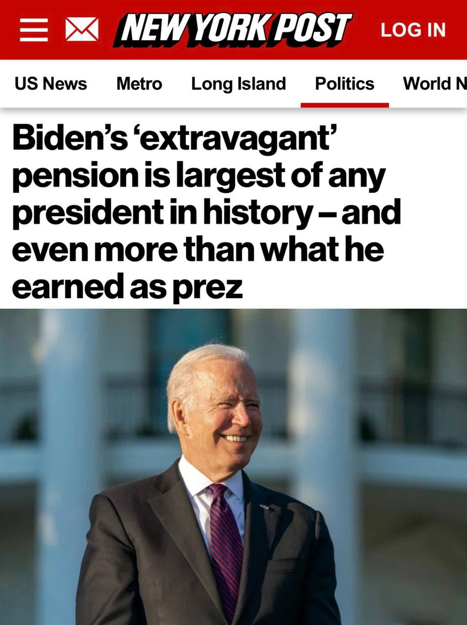«Экстравагантная» пенсия Байдена - самая большая среди всех президентов в истории, и даже больше, чем он зарабатывал на посту президента»: Байден и в отставке всех обманул и получает двойную пенсию