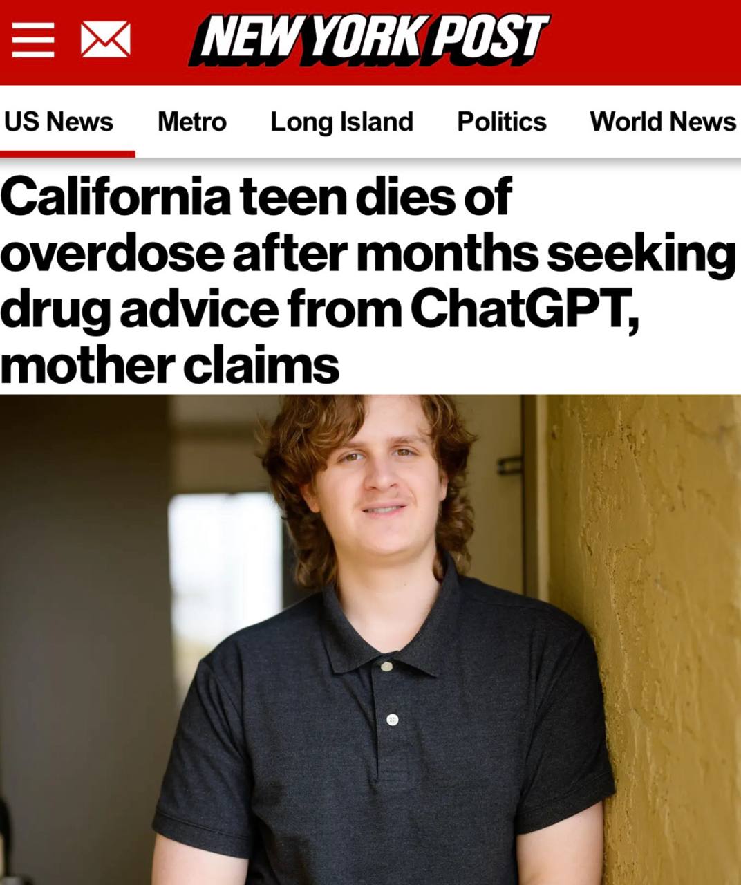 «Мать утверждает, что подросток из Калифорнии умер от передозировки после нескольких месяцев обращения в ChatGPT за консультацией по лекарствам»: Советы ИИ-помощника довели до смерти подростка, который пытался избавиться от...
