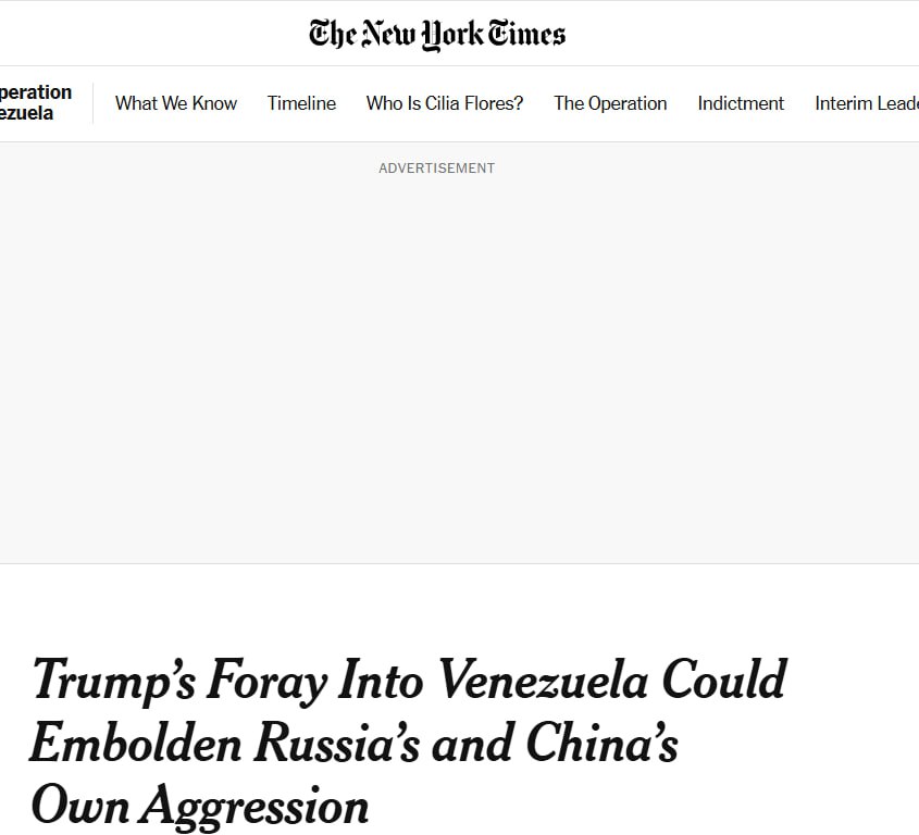 The New York Times: Действия США в Венесуэле оправдывают появление многополярного мира