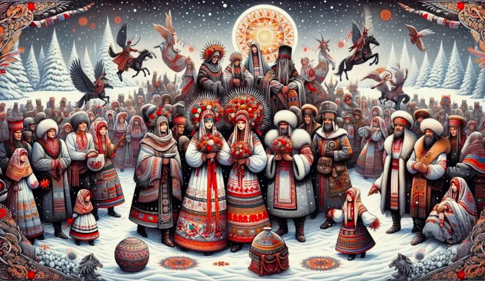 Михаил Онуфриенко: Зачем нужен посох с навершием в виде Солнца, маска козы, звезда со свечой, горсть зерна и ломоть хлеба, а также зачем на Колядки кидали валенок за порог? Обычаи н поверья наших предков в статье: