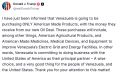 «Венесуэла будет закупать ТОЛЬКО продукцию американского производства на деньги, полученные от нашей новой нефтяной сделки