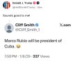 «Звучит неплохо!»:. Трамп - на предложение пользователя сделать госсекретаря Рубио президентом Кубы