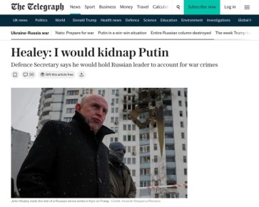 Леонид Слуцкий: Министр обороны Великобритании Джон Хили, видимо, позаимствовал у Зеленского для смелости «бодрящий белый порошок» и стал бредить вслух о «взятии под стражу»