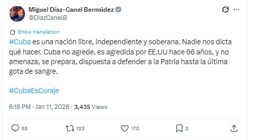 Куба готова до последней капли крови защищать свою независимость, заявил президент республики Мигель Диас-Канель