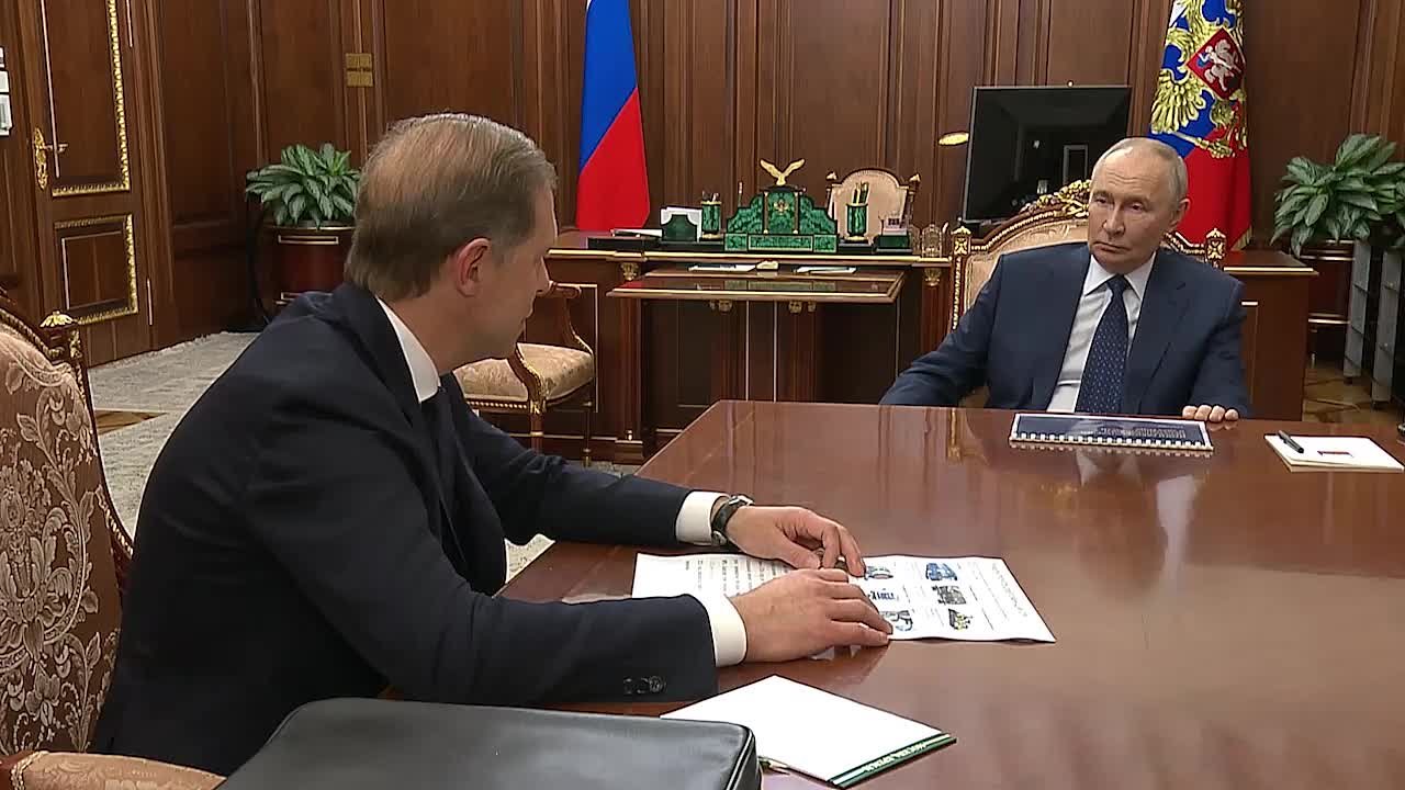 Президент России встретился с первым вице-премьером Денисом Мантуровым