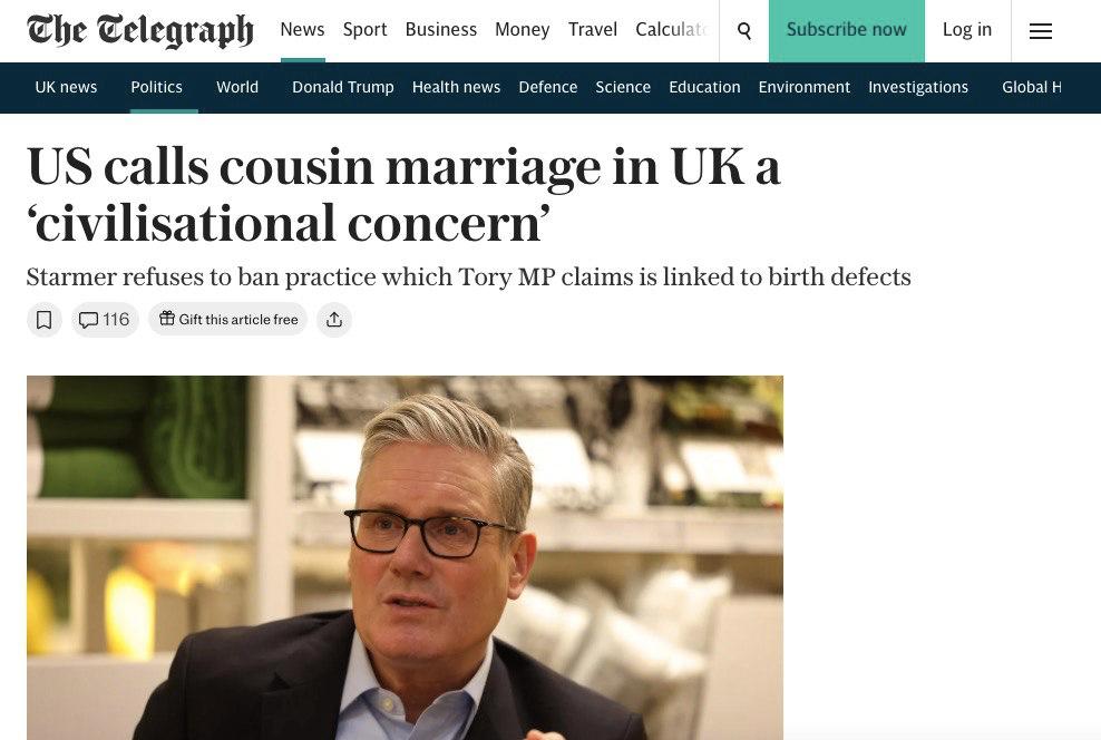 Британский премьер Кир Стармер заблокировал запрет на браки среди двоюродных Британский премьер Кир Стармер заблокировал запрет на браки среди двоюродных