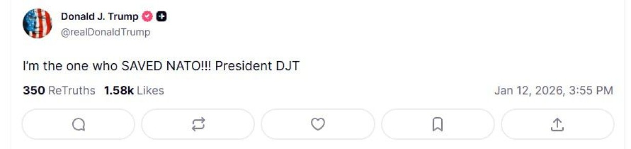 "� ���, ��� ���� ����!!!": ������� ������� ����� � ������� Truth Social �� ���� ������������� ������ ����������