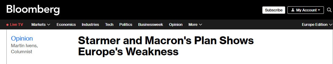 Bloomberg: Европа слаба как никогда