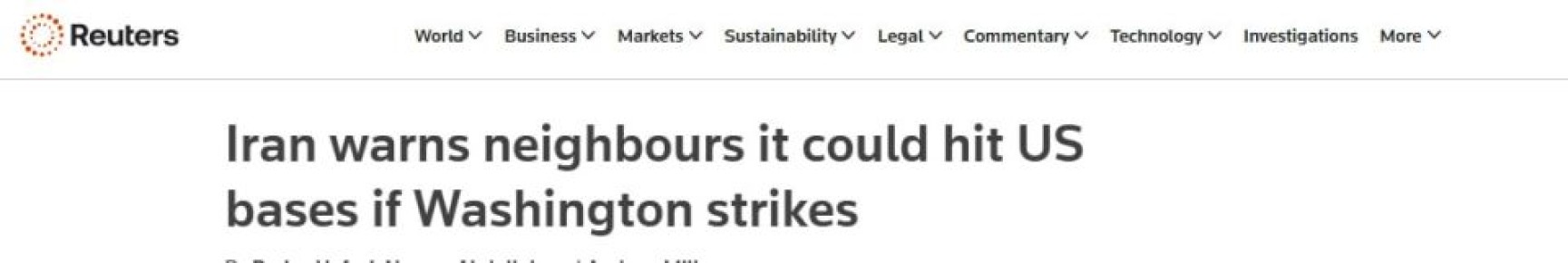 Reuters: ���� ������� �� ����������� ���