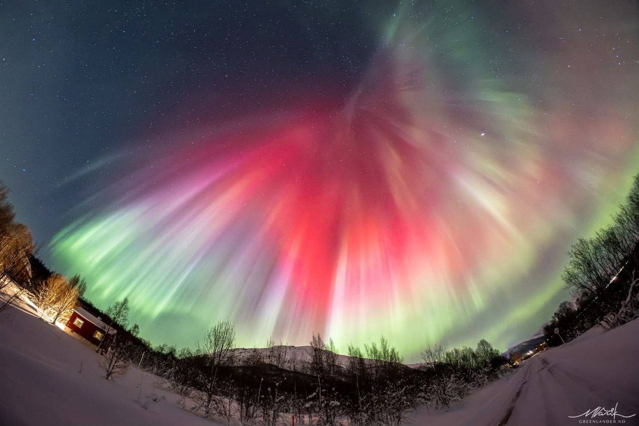 Над Норвегией прошла самое яркое северное сияние нового года: Над Норвегией прошла самое яркое северное сияние нового года: