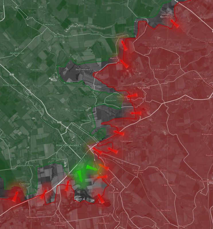 «На Константиновском направлении российские войска завязали бои за Орехово-Васильевку
