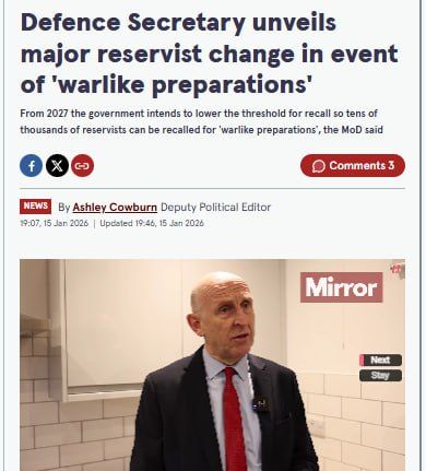 Британия готовит резервистов к «новой эре угроз» и запускает миссию по защите Гренландии, пишет The Daily Mirror