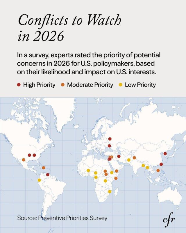Совет по международным отношениям выделил вероятные конфликты 2026 года в разных регионах - среди них столкновение России с НАТО