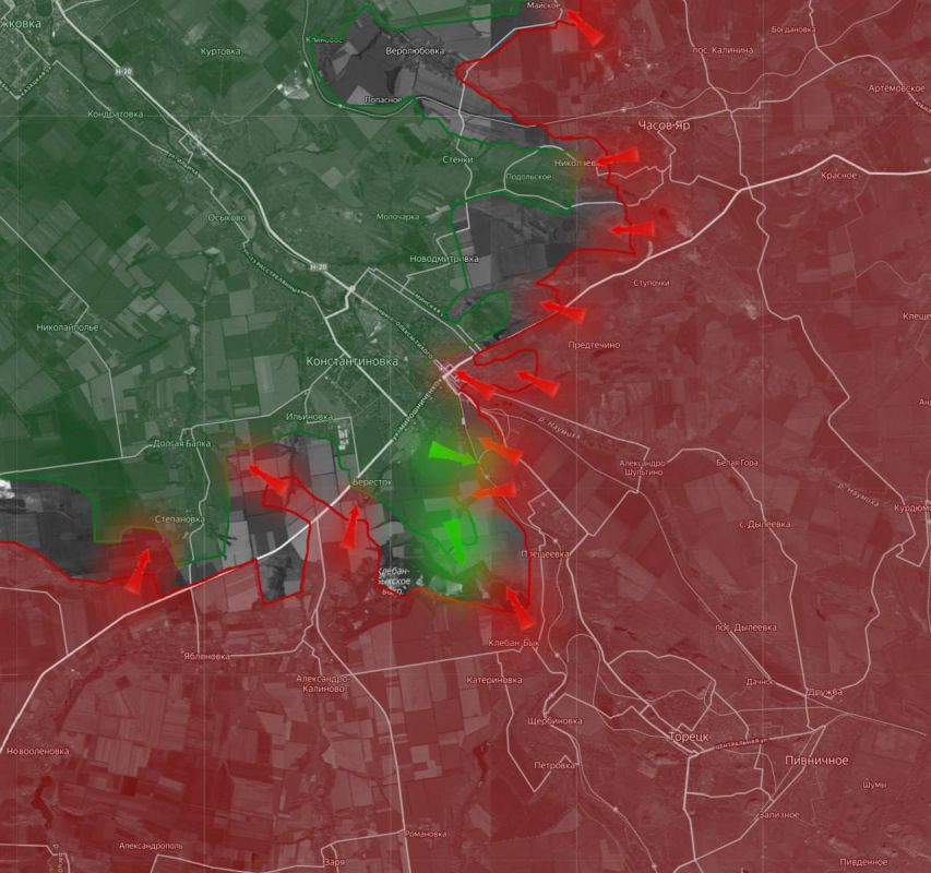 «На Константиновском направлении ВС РФ достигли территории районов Шанхай и Гора в Константиновке
