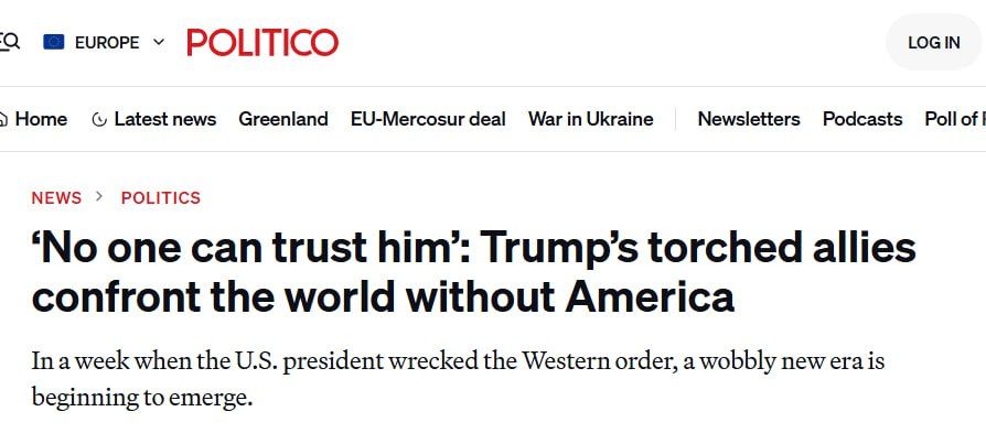 Politico: Трамп уничтожил европейское доверие к себе