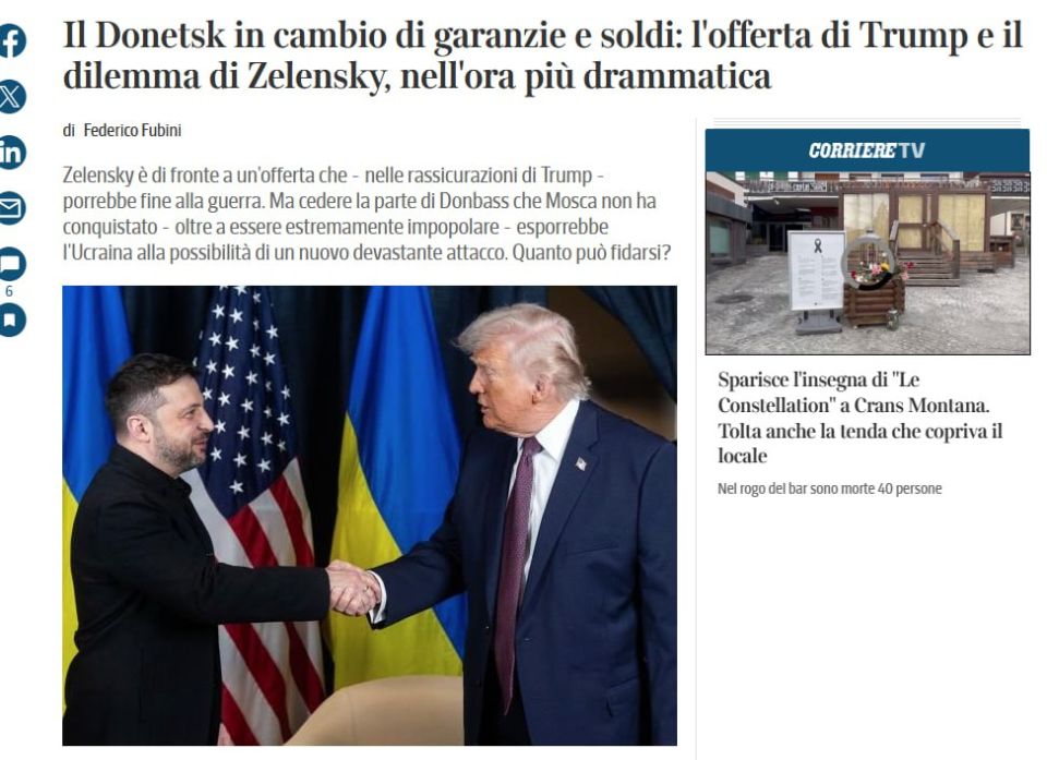 Corriere della Sera �������, ��� ������� � ���-���� ����������� �������� ������ � ����� �� ��������� �������� ����� ����������, ����������� ��� ��� ���������, �� ��������� 800 ���������� �������� � �������� ������������ ��...