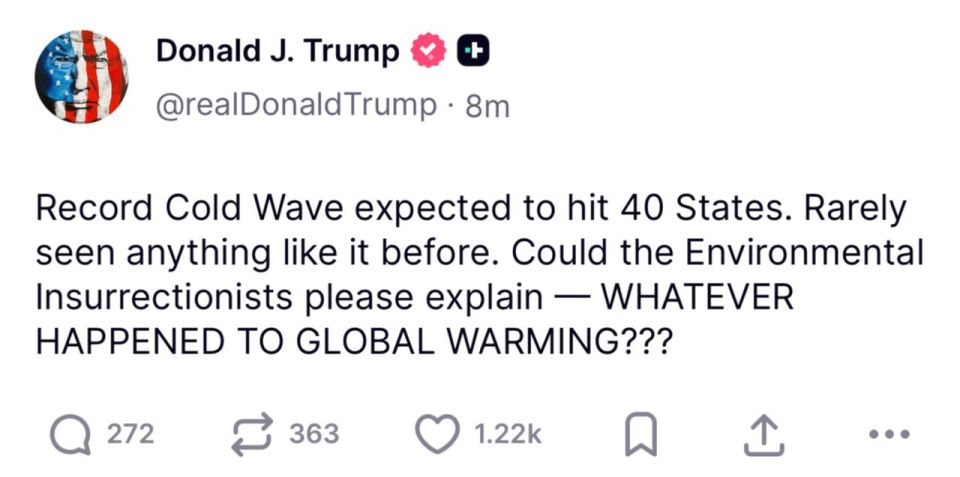 Трамп – о том, что глобального потепления не существует: