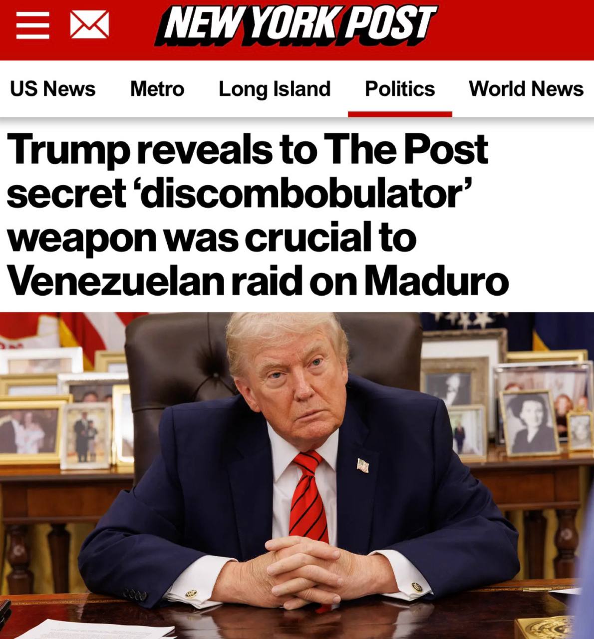 «Президент США раскрыл секретное оружие»: Американские военные в Венесуэле использовали «дискомбобулятор» для того, чтобы украсть Мадуро