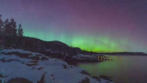 Фотографы сняли таймлапс северного сияния над национальным парком Акадия