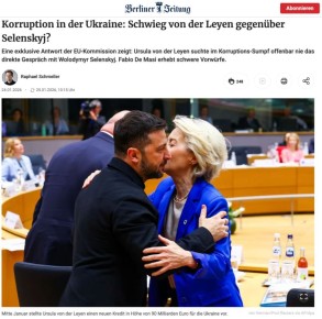 Berliner Zeitung задаётся вопросом, почему Урсула фон дер Ляйен так и не провела переговоров с Зеленский по поводу коррупционного скандала, несмотря на то что ранее Евросоюз утвердил для Украины новый транш помощи в размере...