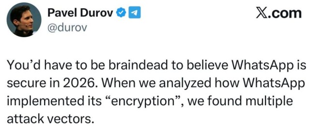 Павел Дуров - раскритиковал уровень безопасности WhatsApp: