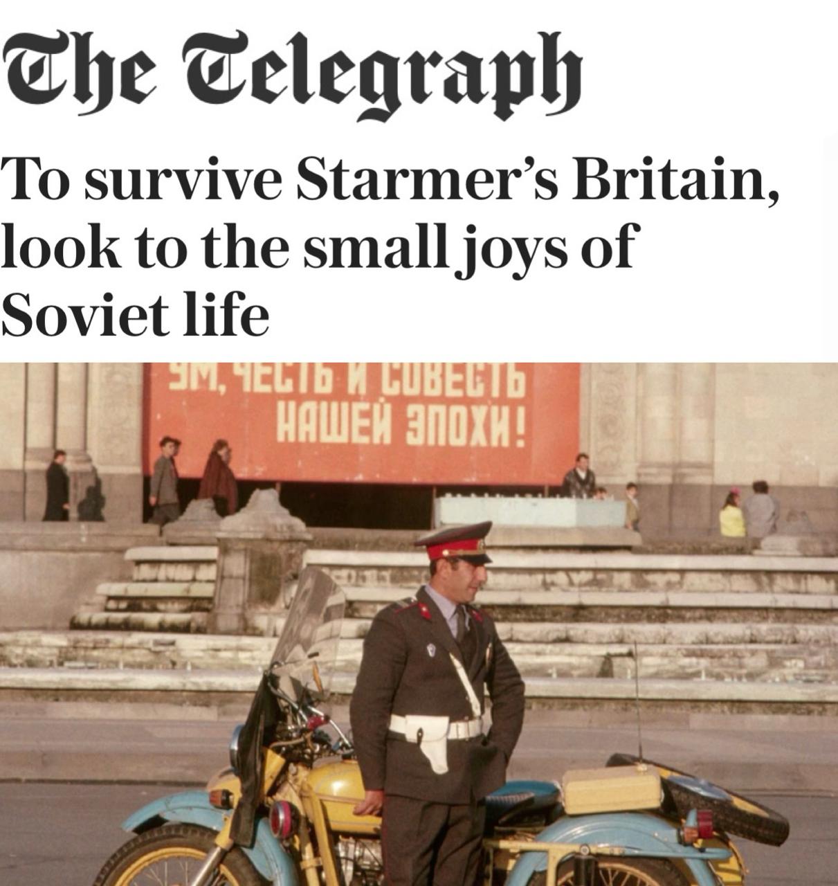 «Чтобы выжить в Британии, учитесь маленьким радостям советской жизни»: По версии Telegraph, британцам помогут выжить при Стармере только русский мат и самогон