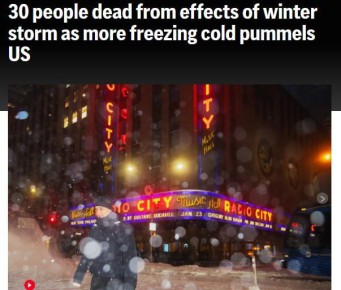 Associated Press: 30 человек погибли от последствий зимнего шторма в США, миллионы американцев остались без света, ожидается новый удар стихии