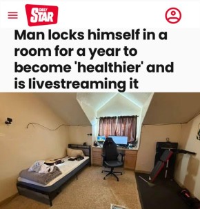 «Мужчина живет в комнате целый год, чтобы стать «здоровее»: Американец на год заперся в комнате ради собственного здоровья